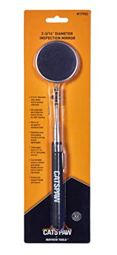 Mayhew Tools 17952 Diameter Inspection Mirror, 2-3/16", Black