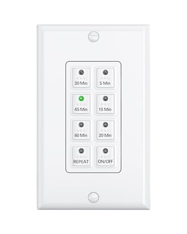 BN-LINK Countdown Bathroom Fan Timer Switch for Exhaust Fan Lights Heaters