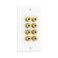 Cable Matters Speaker Wire Wall Plate, 8 Posts for 4 Speakers, White
