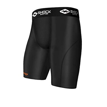 Shock Doctor Boy's Compression Short with Cup Pocket ,Medium, Black