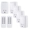 BN-LINK Mini Wireless Remote Control Outlet Switch Power Plug in for Household Appliances, Wireless Remote Light Switch, LED Light Bulbs, White ,2 Remotes5 Outlets1250W/10A