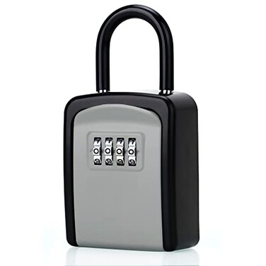 ABRA FOX Key Lock Box, Combination Lock box with Code for House Key Storage, Combo Door Locker ,Black-1pack