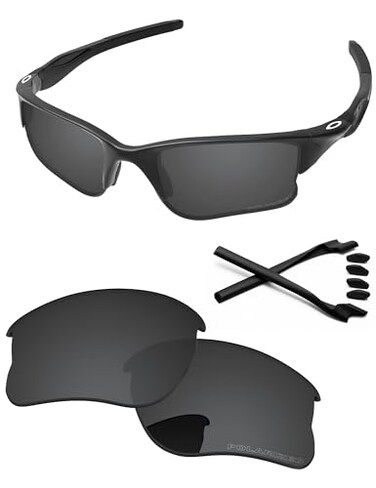PapaViva Replacement LensesRubber Kits for Oakley Half Jacket 2.0 XL OO9154 62mm Sunglass Solid Black Polarized