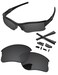 PapaViva Replacement LensesRubber Kits for Oakley Flak Jacket XLJ OO9009 63mm Sunglass Solid Black Non-polarized