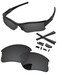 PapaViva Replacement LensesRubber Kits for Oakley Flak Jacket XLJ OO9009 63mm Sunglass Solid Black Non-polarized