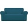 Easy-Going Stretch Loveseat Couch Covers Washable Peacock Blue