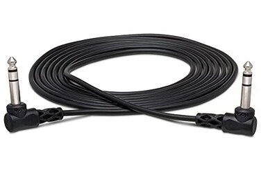 Hosa CSS-103RR Balanced Interconnect, Right-angle 1/4 Inch TRS to Same, 3 Feet