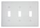 Leviton 3-Gang Toggle Device Switch Wallplate, 80711-W, White