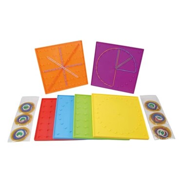 EAI Education 8" Double-Sided 7 x 7 Pin Grid Geoboard - Set of 6