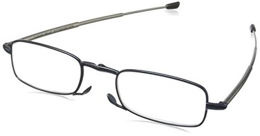 Foster Grant Gideon Rectangular Reading Glasses, Blue/Transparent, 64 mm,2.50