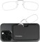 ThinOptics Pod Reading Glasses - Slim Armless Pocket Readers - Black, Clear 1.5x