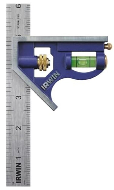 IRWIN Tools Combination Square, Metal-Body, 6-Inch ,1794468, Blue