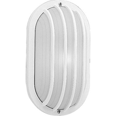 Progress Lighting Bulkhead Outdoor Wall Light, White