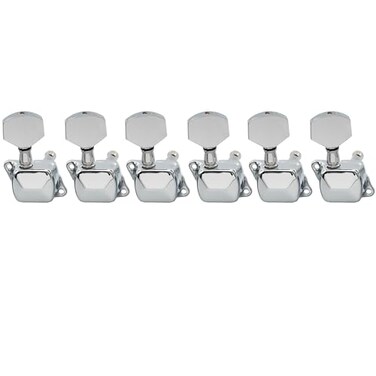 Musiclily Basic R15A 6 inline Semi Sealed Guitar Machine Heads Set Chrome