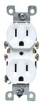 Leviton M12-05320-WMP 15 Amp Duplex Receptacle Grounded, White, 10-Pack