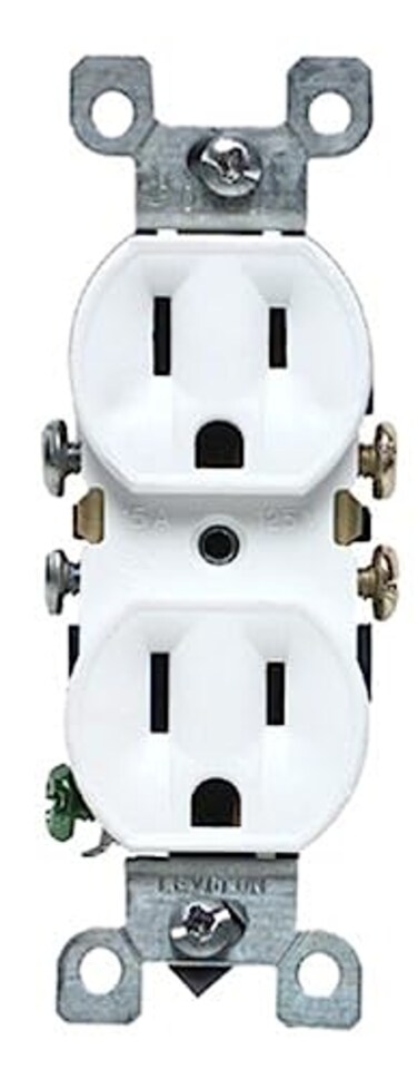 Leviton M12-05320-WMP 15 Amp Duplex Receptacle Grounded, White, 10-Pack