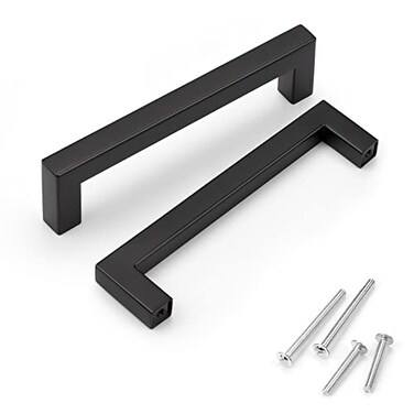 KNOBWELL 5 Inch 10 Pack Black Cabinet Handles Drawer Handles Cabinet Pulls