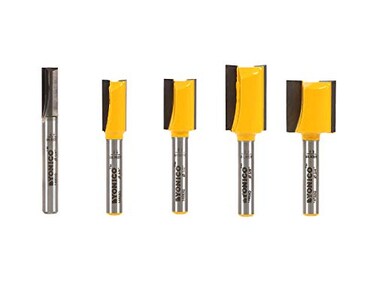 YONICO Router Bits Set Straight 5 Bit 1/4-Inch Shank 14522q