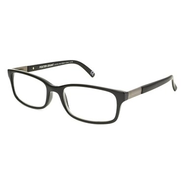 Foster Grant Men's Boston Square Reading Glasses, Black, 59mm,2.5