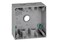 Sigma Engineered Solutions 14353-5 Weatherproof 3/4" 5 Hole 2-Gang Box, Gry
