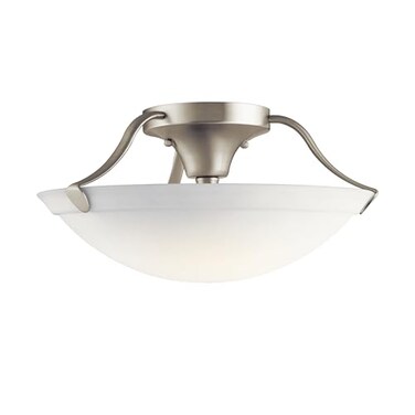 Kichler 15.5" 3-Light Semi-Flush Mount Light, Brushed Nickel