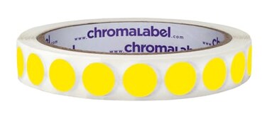 ChromaLabel Yellow Removable Dot Stickers, 1/2 Inch, 1000/Roll