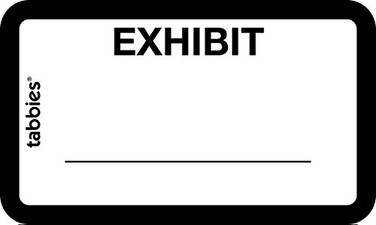 Tabbies 58092 252 Count 1-5/8 x 1 Inch Self-Adhesive Exhibit Labels, White