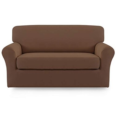 Easy-Going 2 Pieces Stretch Loveseat Couch Sofa Slipcover Washable