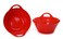 Mintra Office Mintra Home Plastic Bowls with Handles ,1.8L Medium 2pk, Red