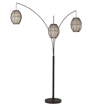 Adesso 3-Light Floor Lamp, Antique Bronze, Adjustable Height, 82