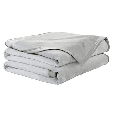 EASELAND Soft Lightweight King Size Fleece Blanket, Silver Grey, 90x108
