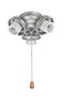 Aspen Creative 22002-11 Ceiling Fan Fitter Light Kit with Pull Chain, Brushed Nickel White