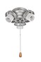 Aspen Creative 22002-11 Ceiling Fan Fitter Light Kit with Pull Chain, Brushed Nickel White