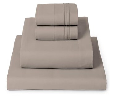 Mellanni Iconic 4-Piece Double-Brushed Microfiber Sheet Set ,King, Tan