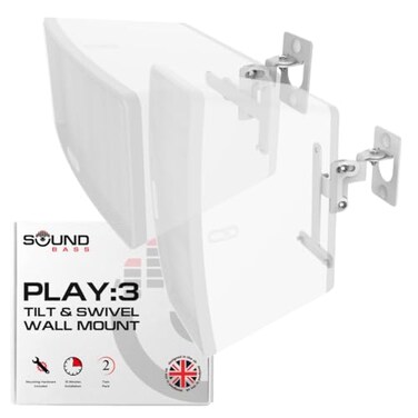 Sound Bass Play 3 Wall Mount White, Pair ,2pcsAdjustable TiltSwivel