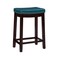 Linon Carson Blue Backless Counter Stool, Brown