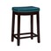 Linon Carson Blue Backless Counter Stool, Brown