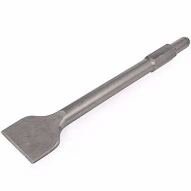 XtremepowerUS Wide Tile Chisel Bit for Demolition Jack Hammer 1-1/8" Hex 3" x 12" Long Flat Removal Chisel Scraping Construction Concrete Breaker Punch Drill