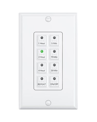 BN-LINK Countdown Bathroom Fan Timer Switch for Exhaust Fan Lights Heaters