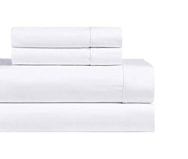 Royal Hotel King 1000 Thread Count Cotton Sateen Sheets Set, Solid, White