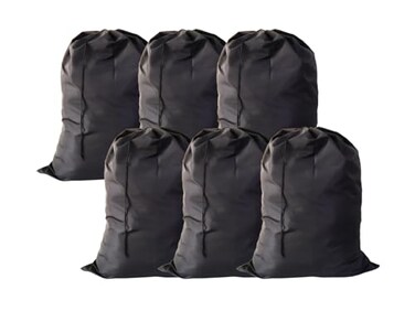 YETHAN Extra Large Laundry Bag 6 Pack, Black, 30"x40