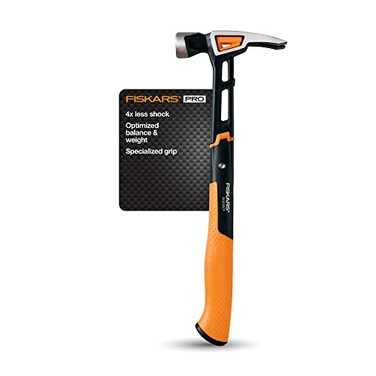 Fiskars Pro IsoCore 15.5" General Use Hammer with Rip Claw, 20oz