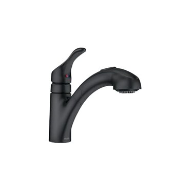 Moen Renzo Matte Black One-Handle Pullout Kitchen or Laundry Faucet Featuring Power Clean, CA87316BL
