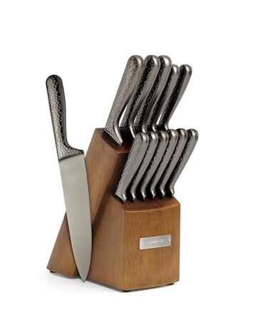 Cambridge Nero Hammered Titanium 12-Piece Kitchen Knife Set