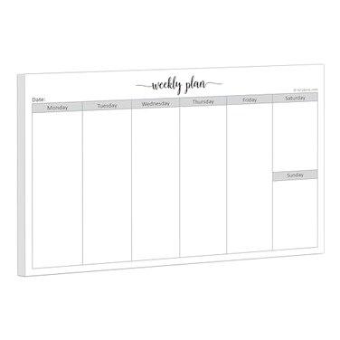 321Done Weekly Planner Notepad, Half Letter 5.5x8.5, 50 Sheets, All 7 Days