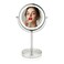 OVENTE 6" Lighted Tabletop Round Vanity Mirror, Nickel Brushed MLT60BR1X7X