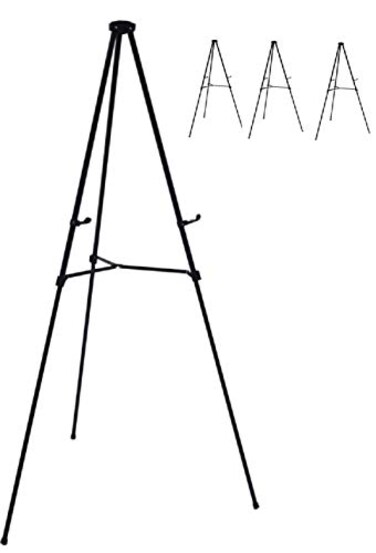 Audio-Visual Direct Lightweight Aluminum Telescoping Display Easel, 70 Inches, Black ,4