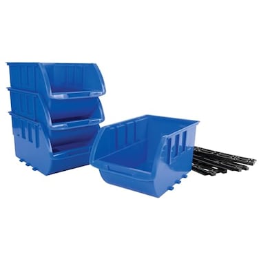 Performance Tool W5196 4-Piece Large Stackable Storage Trays, Blue