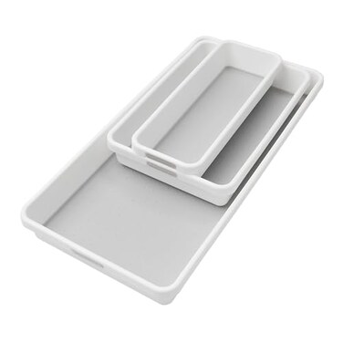 madesmart Classic 3 Bin Drawer Organizer Set, White
