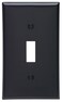 Leviton 1-Gang Toggle Device Switch Wallplate, Standard Size, Thermoplastic Nylon, Device Mount, 80701-E, Black